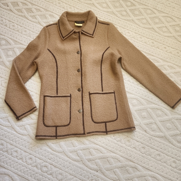S Tan Boiled Wool Jacket - Picture 15 of 15